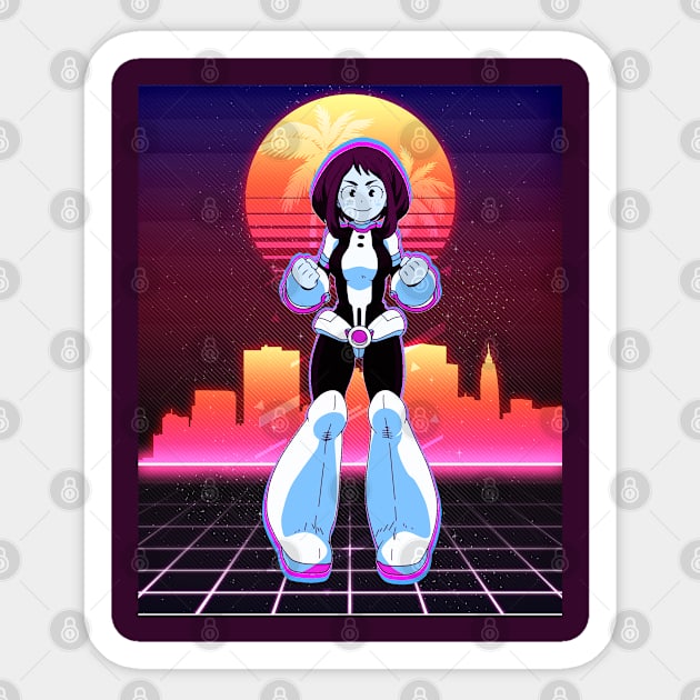 Ochako Uraraka - "Best Hero Girl" - classic 80's retro style poster - awsome gift for my hero academia lover & fans Sticker by EhsanStore